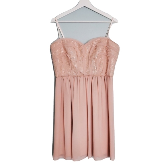 BcbgMaxazria Bare Pink Sequin Strapless Dress - Picture 2 of 6